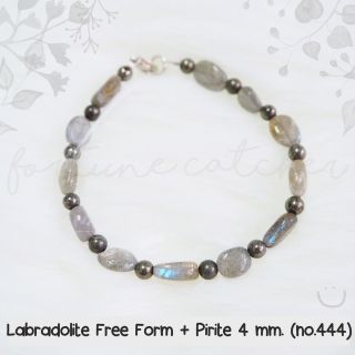 Labradorite​ Freeform​ mix​ Pirite 4mm (No.444)