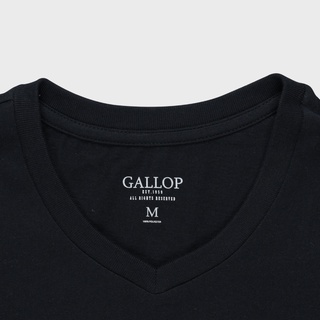 GALLOP : เสื้อยืดคอวีแขนสั้น BASIC -T-SHIRT (V-necked) GN9003 สีดำ ราคาปรกติ 590.-