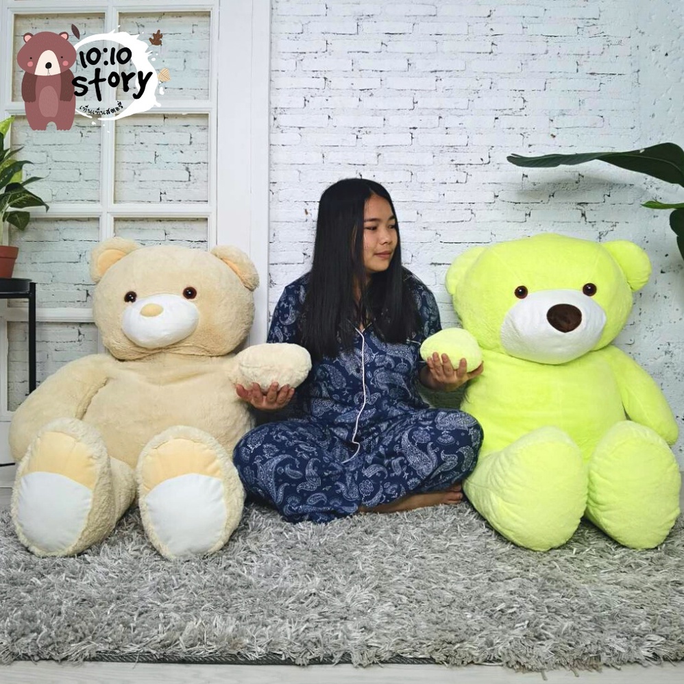 🧸ตุ๊กตาหมีขนปุยนุ่มนิ่ม ตัวใหญ่ กอดสบาย งานส่งออกเกาหลี 💚แนวโค้ง 100 ซม. แนวตรง 45 นิ้ว พร้อมจัดส่ง 💯 #6