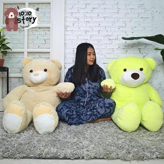 🧸ตุ๊กตาหมีขนปุยนุ่มนิ่ม ตัวใหญ่ กอดสบาย งานส่งออกเกาหลี 💚แนวโค้ง 100 ซม. แนวตรง 45 นิ้ว พร้อมจัดส่ง 💯