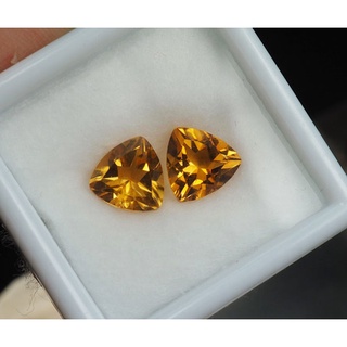 พลอยซิทริน (Citrine) 2.25 กะรัต 2 ชิ้นสีเหลืองส้ม (17121)