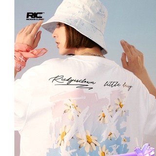 Rickyisclown JOKE RiC เสื้อยืดแขนสั้น พิมพ์ลายภาพวาดสีน้ํามัน รูปตัวตลก ดอกเดซี่ หน้ายิ้ม สําหรับผู้ชาย