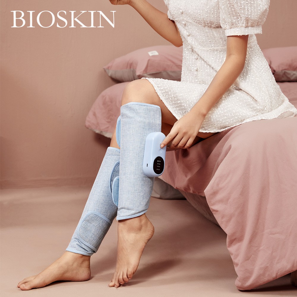 Bioskin เครื่องนวดขาอัจฉริยะสําหรับอุปกรณ์นวดแขนขาล่างเครื่องทําความร้อนแบบสั่นสะเทือนนวดถุงลมนิรภัยบําบัด