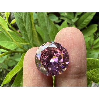 PINK ROYAL SYNTHETIC DIAMOND เพชรรัสเซีย ทรงกลม 10.00 มม (1 เม็ด) พลอย CUBIC ZIRCONIA CZ ROUND SHAPE 10.00 MM (1PCS)