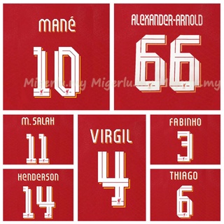 Add ชุดฟอนต์ Liverpool UCL เพื่อเพิ่มชื่อและหมายเลขที่กําหนดเอง ติดต่อฝ่ายบริการลูกค้า