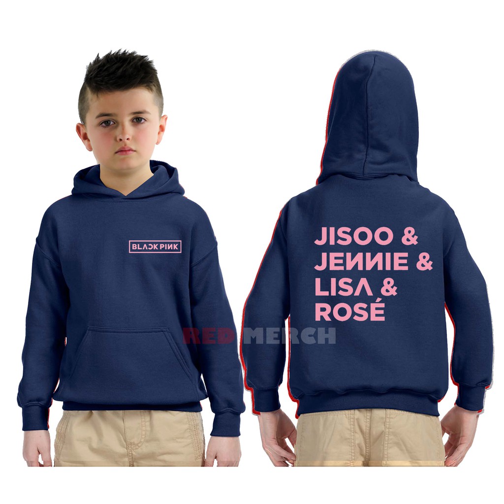 Blackpink Jisoo Jennie Rose lisa kpop korea เสื้อแจ็คเก็ตมีฮู้ดเด็ก - Red Merch