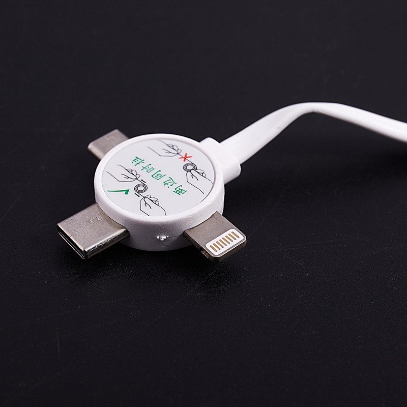 สายชาร์จสำหรับ iPhone XS USB Cable Type C Micro3 in 1 สีขาว