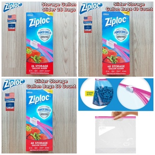 Ziploc® Storage Gallon Slider 26, 40, 60 Bags ถุงเก็บอาหาร ถุงอเนกประสงค์ ถุงเก็บอาหาร Power Shield Technology