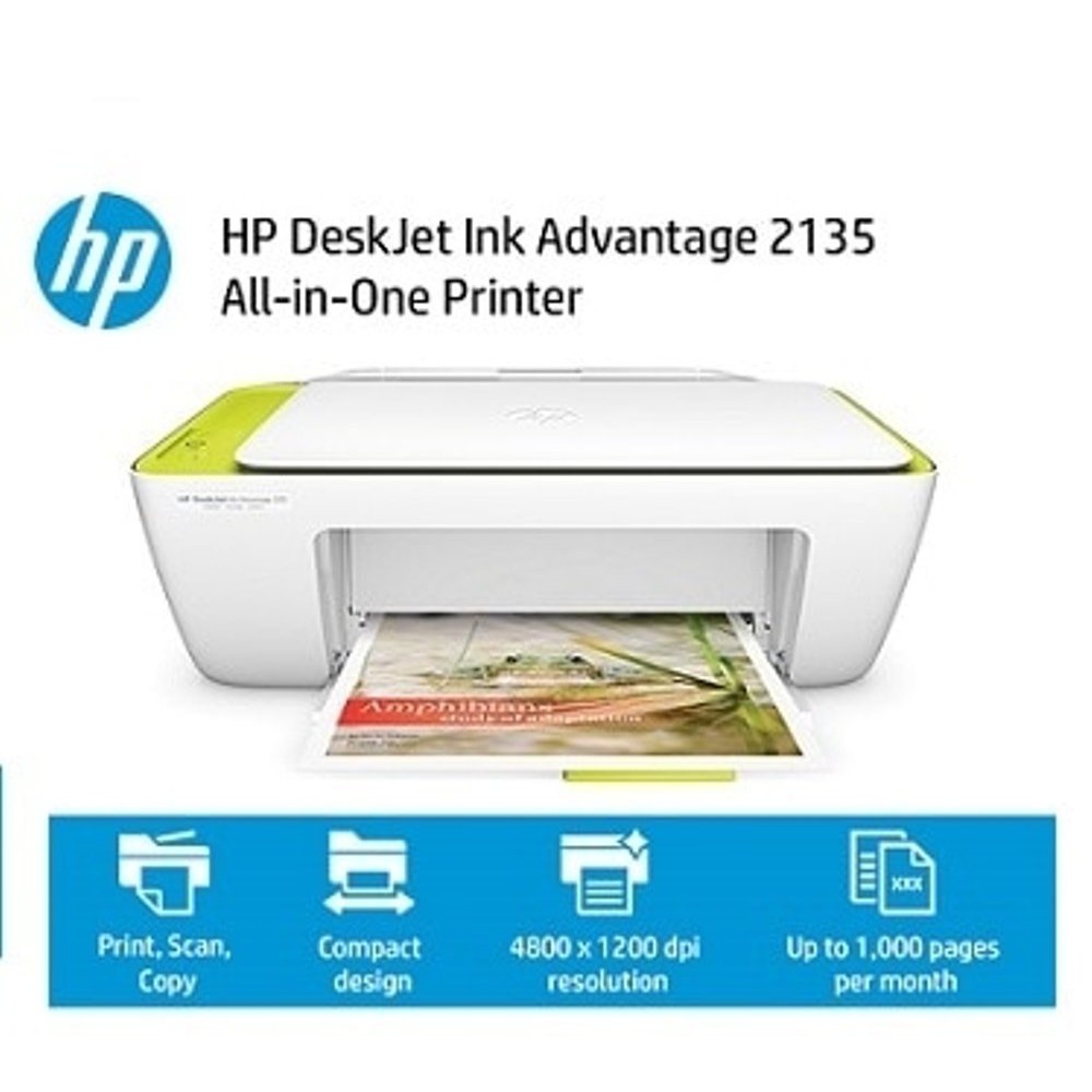 เครื่องปริ้นเตอร์ HP DeskJet Ink Advantage  2135  เขียวอ่อน-ขาว All-in-One PRINT/COPY/SCAN