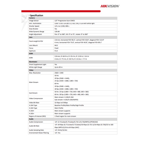 Hikvision Colorvu IP Camera 4 MP รุ่น DS-2CD1347G0-LUF(C) 2.8 2ตัว #5