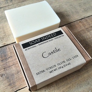 Castile soap (Olive Oil Soap 100%) - unscented soap สบู่น้ำมันมะกอก บริสุทธิ์ สูตรไม่มีน้ำหอม - สบู่แฮนด์เมด สบู่ธรรม...