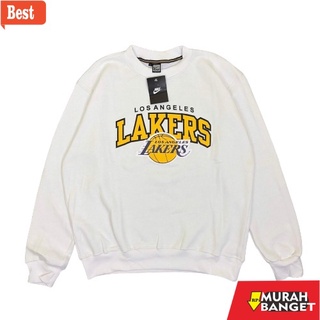 Nike Lakers เสื้อกันหนาว มีฮู้ด สีขาว คุณภาพดีที่สุด สําหรับผู้ชาย ผู้หญิง