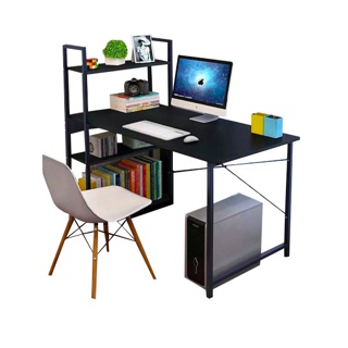 รุ่นใหม่!! ถูกสุด ลดกระหน่ำ 120cm ไซต์ใหญ่ Homelove โต๊ะทำงาน โต๊ะเขียนหนังสือ โต๊ะคอม โต๊ะคอมพิวเตอร์ โต๊ะไม้ พร้อมชั้นวางหนังสือด้านข้าง