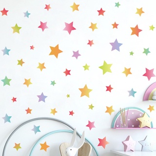 【Zooyoo】สติ๊กเกอร์ติดผนังดาวหลากสีสันห้องนอนเด็กตกแต่งเชิงพาณิชย์ผนังตกแต่งสติ๊กเกอร์ติดผนัง