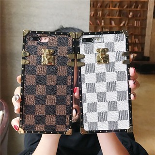 เคสโทรศัพท์ For iPhone 13 12 Mini 6 6S 7 8 Plus X XS MAX XR 11 Pro Max Fashion Grid Brand Square Phone Case