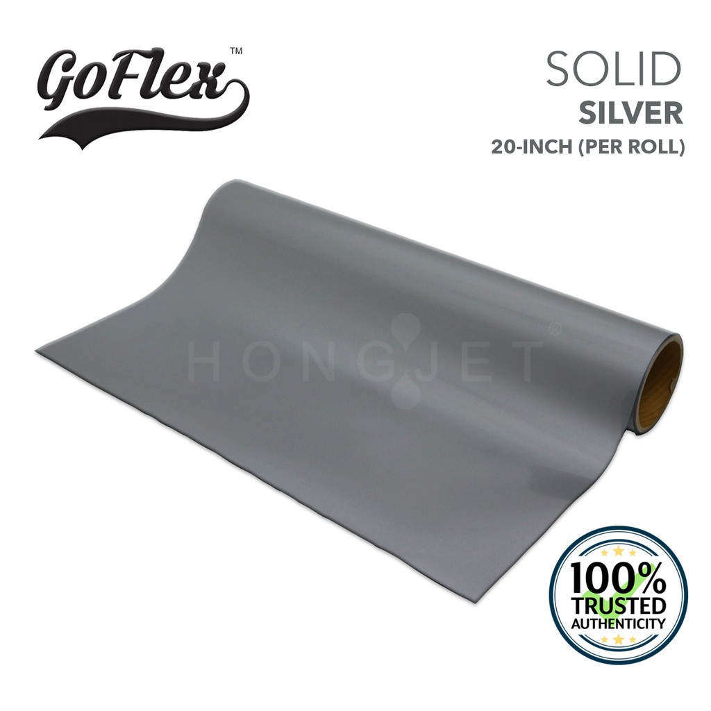 Goflex Heat Transfer PU Vinyl 20-Inch (50cm) - เงิน (แข็ง) - 1 ม้วน
