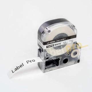 Epson เทปพิมพ์อักษร ฉลาก เทียบเท่า Label Pro LK-4WBN\ (LC-4WBN) 12 มม. พื้นขาว-อักษรดำ