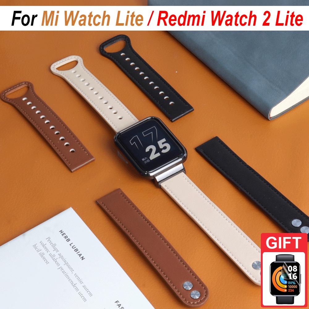 สายนาฬิกาข้อมือ สายหนัง แบบเปลี่ยน สําหรับ Xiaomi Mi Watch Lite / Redmi Watch 3 2 Lite