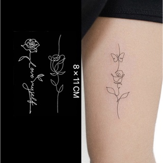 【Mars Tattoo】ใหม่ สติกเกอร์รอยสักชั่วคราว ลายดอกไม้ กึ่งถาวร 2 สัปดาห์ ติดทนนาน X045