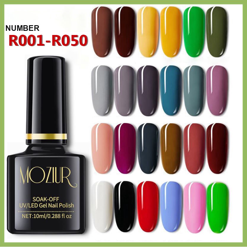 สีทาเล็บเจล R001-R050 / MOZIUR ยาทาเล็บเจล สีทาเล็บเจล ยาทาเล็บ Gelpolish