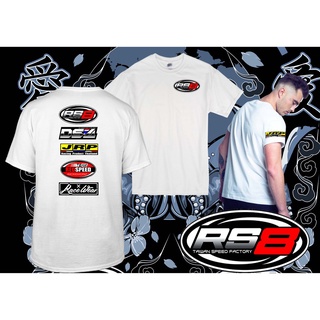 เสื้อยืดสําหรับผู้ชาย❦I.RS8 DS4 JRP REDSPEED ชุดแข่ง/มีดีไซน์ JRP ที่แขนเสื้อ/เสื้อยืดสีขาวเท่า w]n