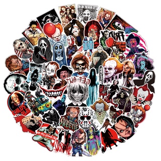 ชุดสติ๊กเกอร์ Horror Movie การ์ตูนกราฟฟิตีกันน้ำ, 50 แผ่น/ชุด