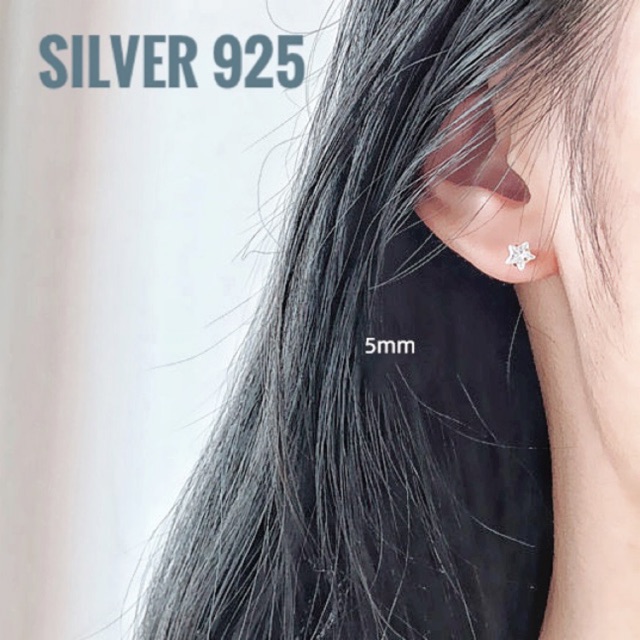 [กรอกโค้ด INC457ANลด 20%](Silver 925) ต่างหูเงินเพชร cz ดาว ต่างหูเพชรรูปดาว (ราคาต่อ 1 คู่)