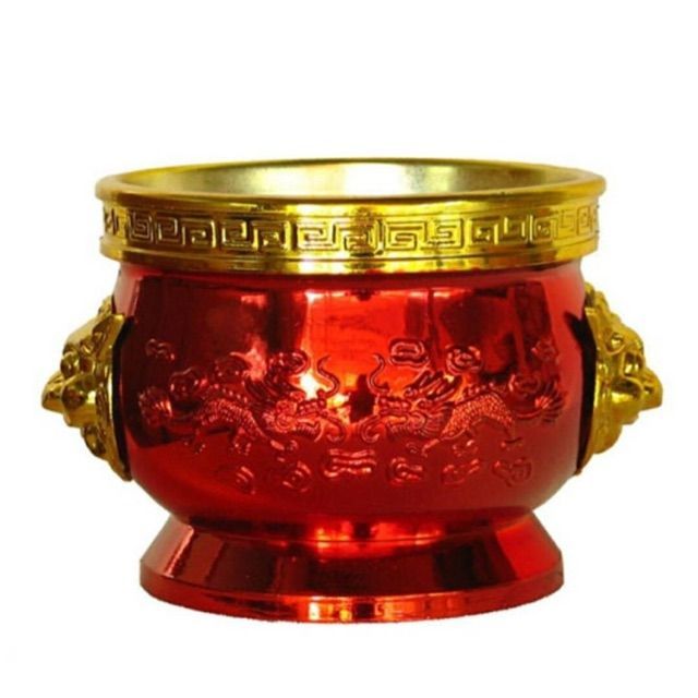 กระถางธูปจีน หัวสิงห์ ลายมังกร (สีแดง) | Shopee Thailand
