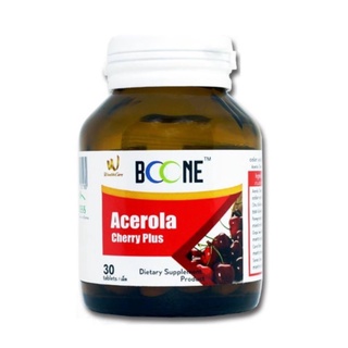 Boone Acerola Cherry Plus 1000 mg อะเซโรลา เซอร์รี่ พลัส เสริมภูมิต้านทาน ต้านอนุมูลอิสระ ขนาด 30 เม็ด 19845