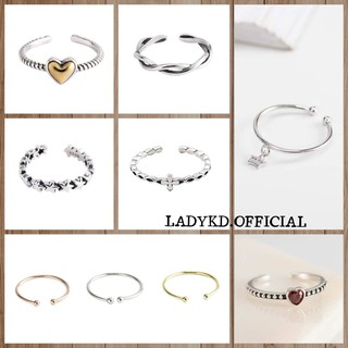 พร้อมส่ง LADYKD แหวนเงินแท้ 92.5% ปรับขนาดได้ทุกวง(Free Size) silver925 แหวนแฟชั่น แหวนมินิมอล แหวน แหวนเงิน