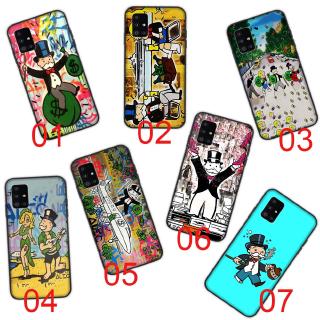 เคสโทรศัพท์มือถือแบบนิ่ม ลาย Monopoly Man สีดํา สําหรับ Samsung Galaxy M21 F62 M62 M20 M30 M31 M30S M51 A12