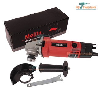 MOLITA เครื่องเจียร์ เครื่องเจียร์ไฟฟ้า หินเจียร์ ลูกหมู 4 นิ้ว 800W รุ่น MT954 พร้อมด้ามจับ และฝาครอบป้องกัน