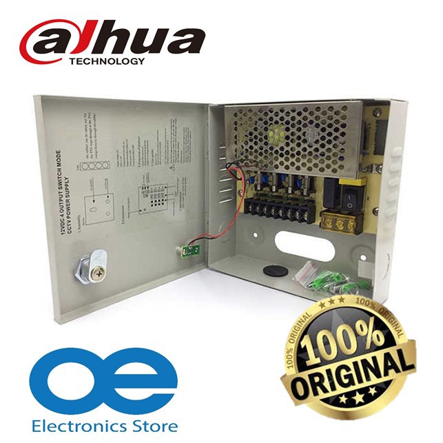 กล้องวงจรปิด 12VDC 5AMP 4CH โหมดสวิตช์ Centralised Switching Power Supply พร้อมกล่องโลหะ