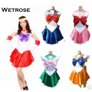 [Wetrose] เครื่องแต่งกายคอสเพลย์ ชุดเชียร์ลีดเดอร์ Tsugino Usagi Sailor Moon สไตล์ญี่ปุ่น สําหรับปาร์ตี้ฮาโลวีน