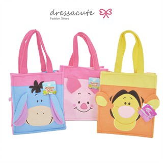 (ลิขสิทธิ์แท้) ToteBag 6405 กระเป๋าถือ ถุงผ้าดีสนีย์ อียอร์ พิกเล็ต ทิกเกอร์ Disney