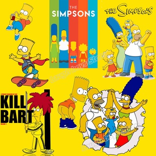 แผ่นแพทช์รีดร้อน ลาย The Simpsons ซักล้างได้ สําหรับตกแต่งเสื้อยืด มีฮู้ด DIY