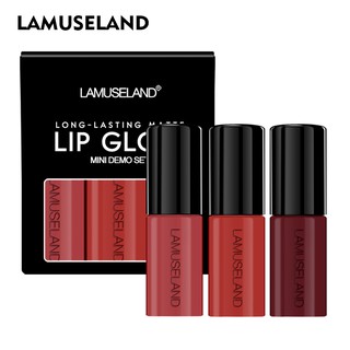 [Wholesale]  LAMUSELAND ลิปสติกกันน้ำติดทนนาน 3 ชิ้น / ชุด #L18L13 (A-E)