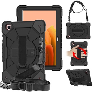 เคสซิลิคอน PC กันกระแทก พร้อมสายคล้องไหล่ และขาตั้ง สําหรับ Samsung Galaxy Tab A7 10.4 นิ้ว 2020 2022 SM-T500 SM-T503 SM-T505 SM-T507 SM-T509