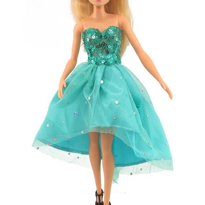 เสื้อผ้าแฟชั่นตุ๊กตาบาร์บี้แฮนด์เมด 9 สไตล์สวยงามกระโปรงเจ้าหญิงลายดอกไม้ - รูปที่ 7