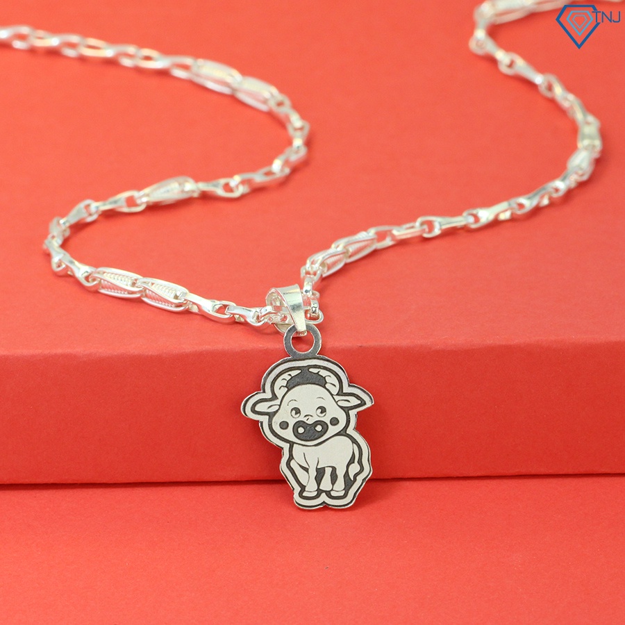 สร้อยคอเงินสําหรับเด็กรูปควายสลักชื่อ DCT0062 TNJ Jewelry
