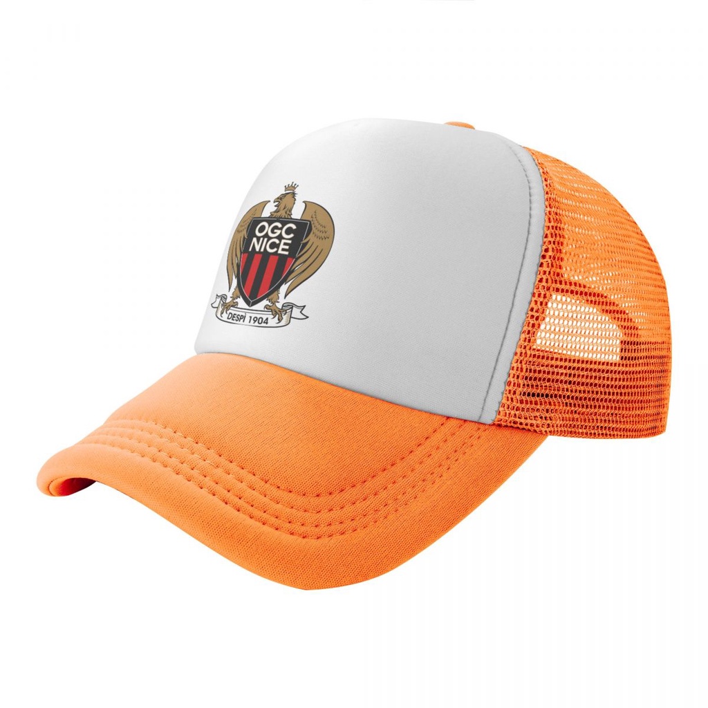OGC Nice โลโก้ผู้ใหญ่ตาข่ายเบสบอลหมวกผู้ชายหมวกผู้หญิงหมวกเบสบอลหมวกสวมหมวกกันแดดตาข่ายหมวกครีมกันแด
