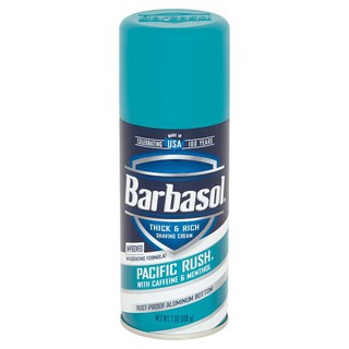 บาร์บาโซล แปซิฟิกรัช วิท แคฟเฟอีน &amp; เมนทอล ธีค &amp; รีช ครีมโกนหนวด 198กรัม ผลิตภัณฑ์ก่อนโกนหนวด Barbasol Pacific Rush with