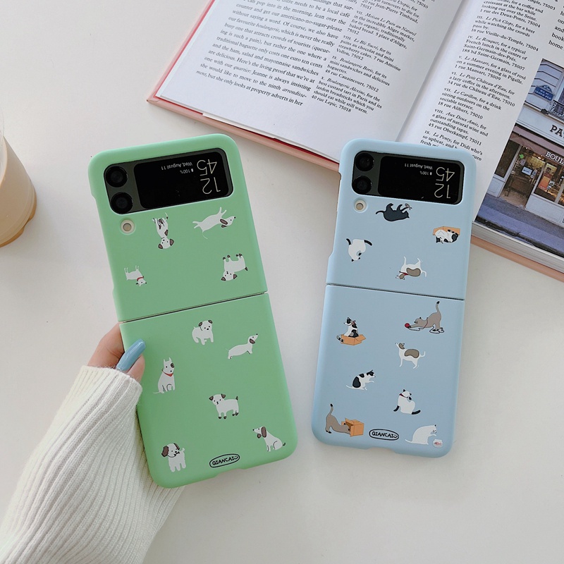 เคสโทรศัพท์มือถือ ลายการ์ตูนสัตว์น่ารัก สีแคนดี้ สไตล์เกาหลี สําหรับ Samsung Z Flip 3 4 5 Galaxy Z Flip4 Flip5 - รูปที่ 2