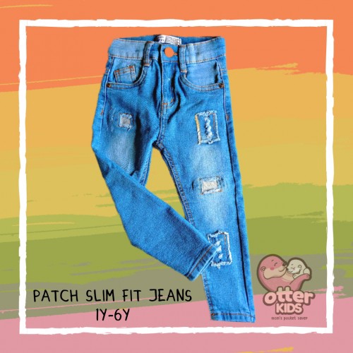 [Otterkids] BJ Patched Slim Fit Jeans