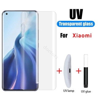 ฟิล์มกระจก กาว uv Xiaomi Mi 13 12 13 12s 11 10 10s Ultra Pro Note 10 Lite Pro 4G 5G 2023