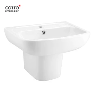 COTTO อ่างล้างหน้าแบบแขวนผนัง รุ่น C0141 BRIO + ขาตั้งอ่างล้างหน้า รุ่น C4241 สีขาว