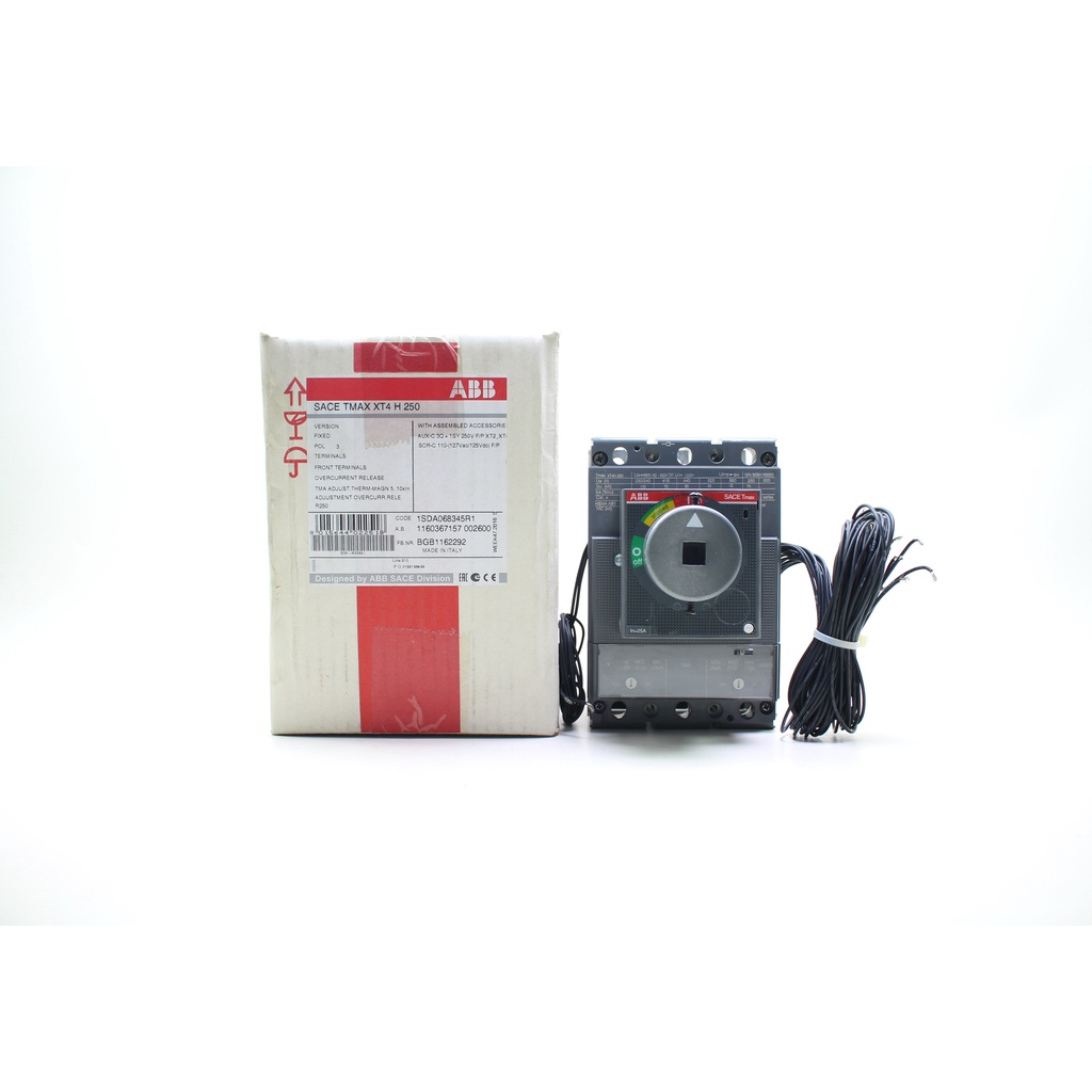 Tmax XT4H 250 ABB MCCB 1SDA068345R1 ACCESSSORIE AUX-C 3Q+1SY 250V F/P XT2 SOR-C 110-(127Vac/125Vdc) 