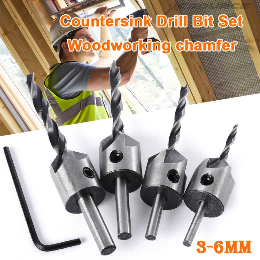 DT02 ดอกเจาะไม้หัวเกสร อลูมิเนียม แบบคว้านเทเปอร์ในตัว พร้อมตัววัดระยะความลึกในการเจาะ ชุดละ 4 ดอก 3