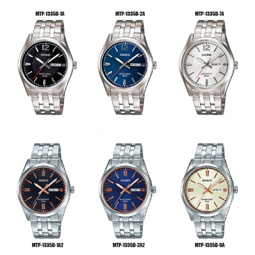 Casio นาฬิกาข้อมือผู้ชาย รุ่น MTP-1335D,MTP-1335D-1A,MTP-1335D-2A,MTP-1335D-7A,MTP-1335D-1A2,MTP-1335D-2A2,MTP-1335D-9A