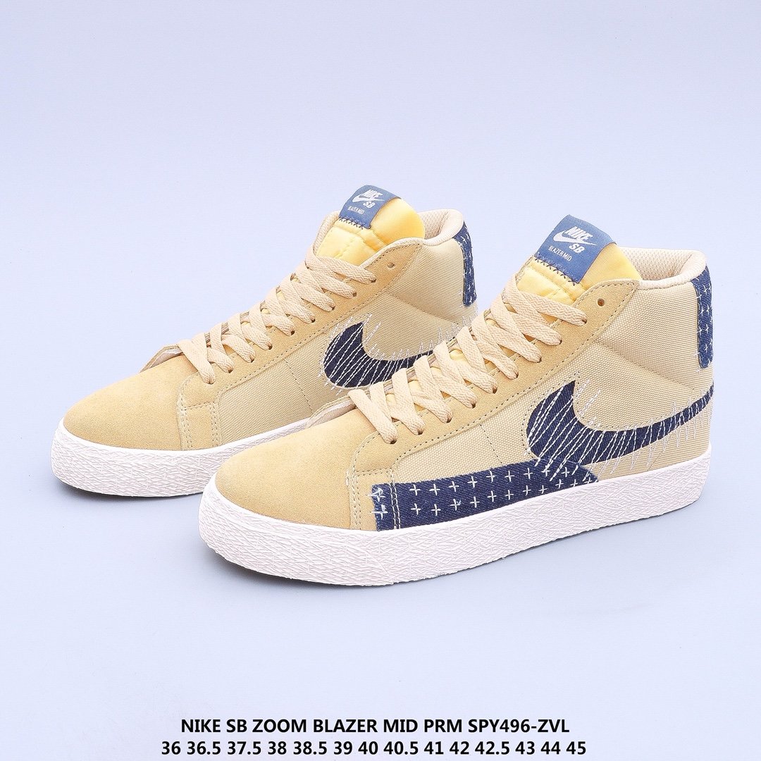 Nike Sb Blazer Mid Premium Sashiko Sesame รองเท าก ฬาลำลองคลาสส กม ด ท อปท กค ไซส 36 45 Shopee Thailand